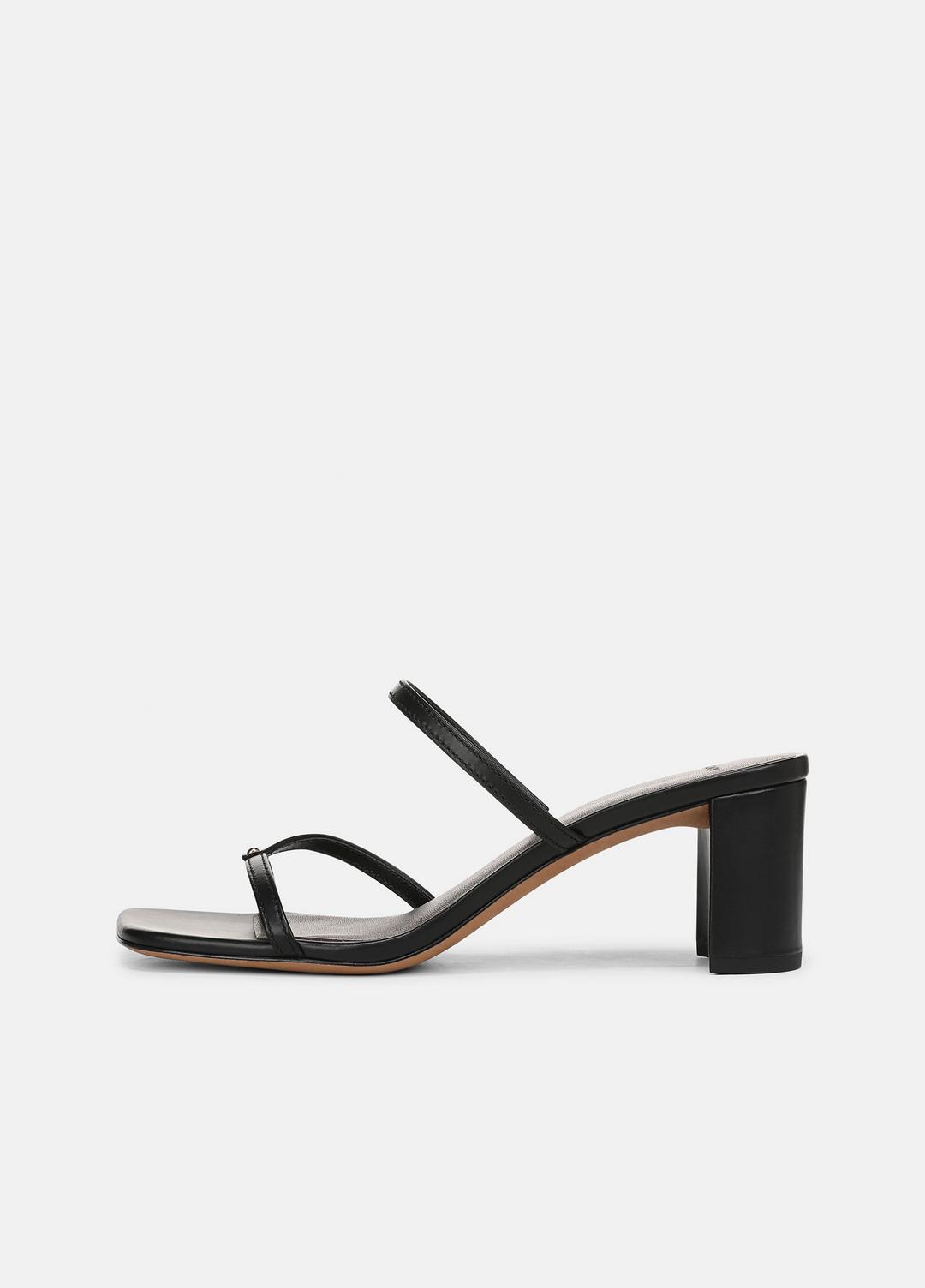 Ona Leather Heeled Sandal in Shoes - BLACK