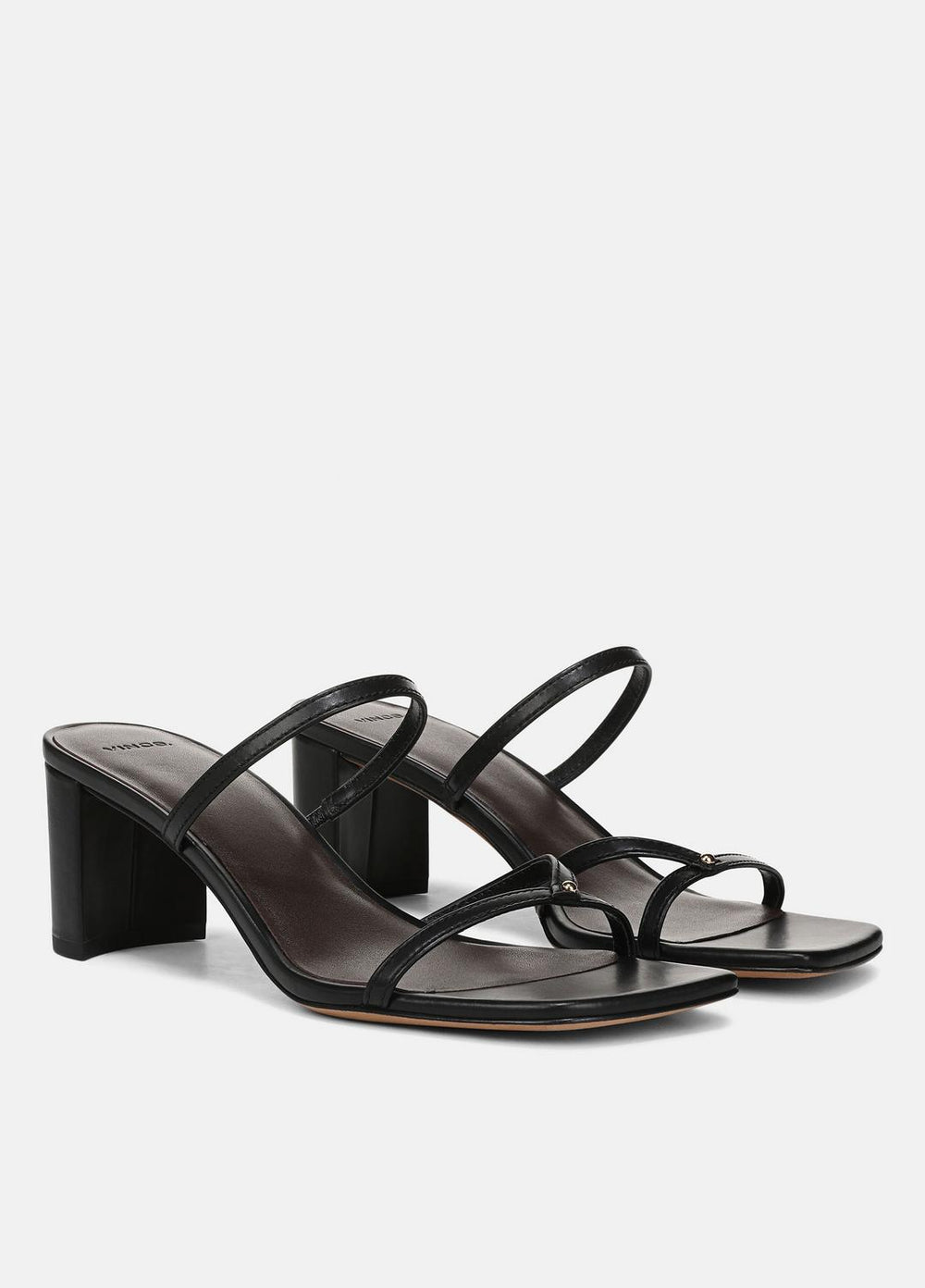 Ona Leather Heeled Sandal in Shoes - BLACK
