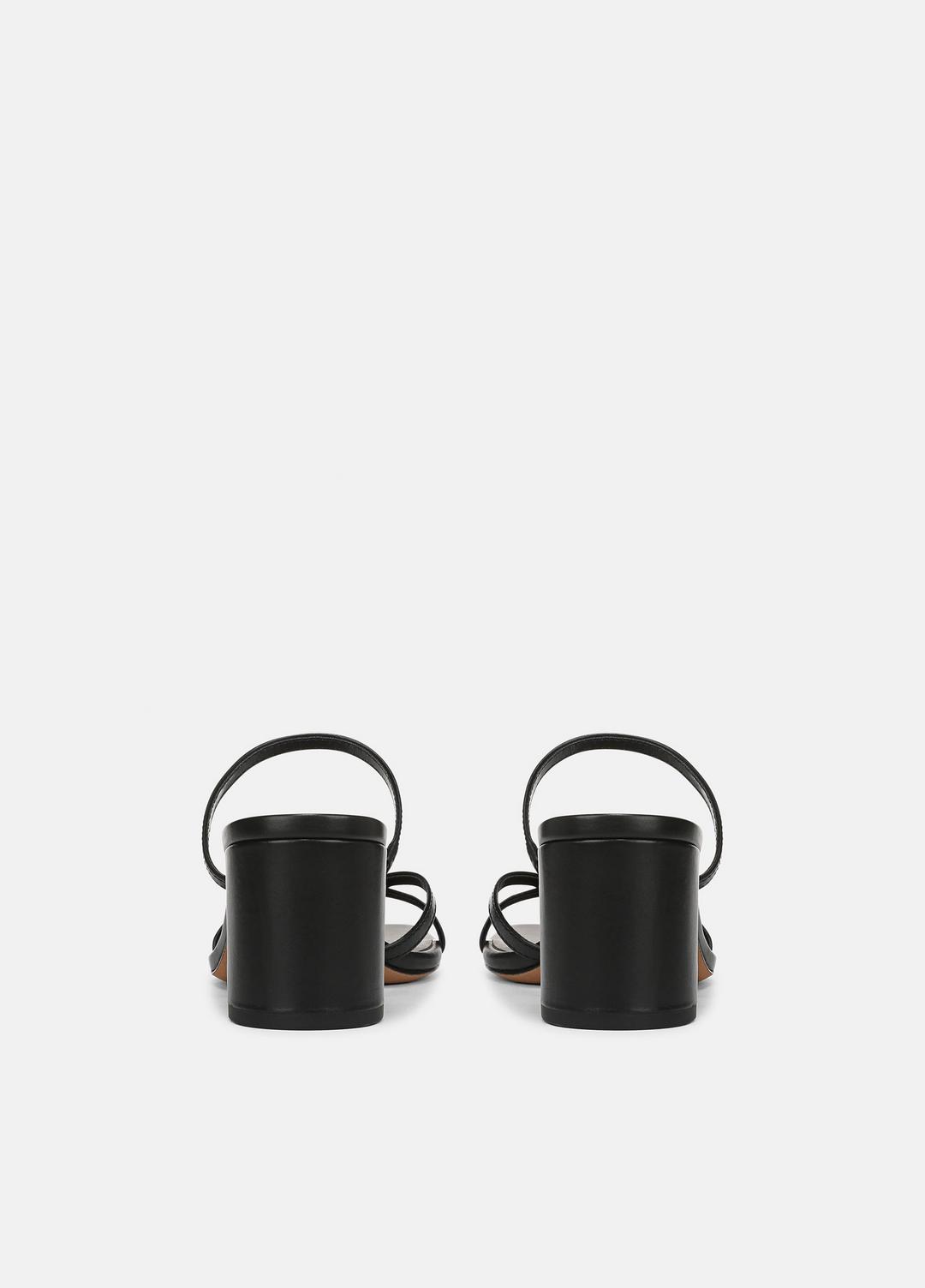 Ona Leather Heeled Sandal in Shoes - BLACK
