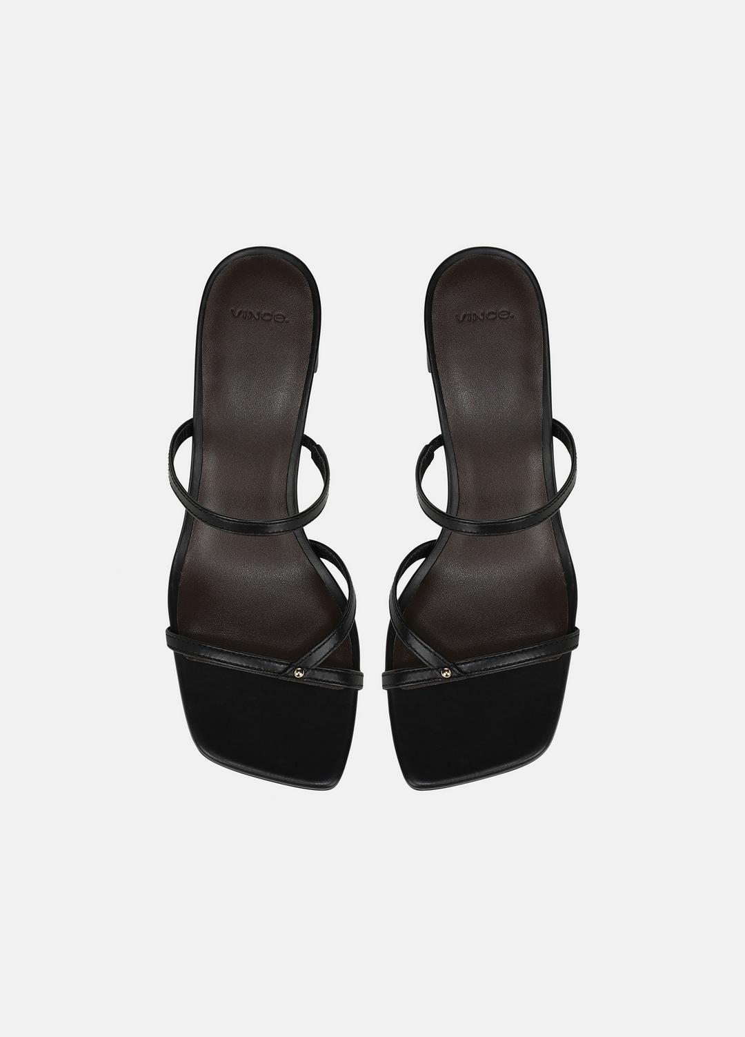 Ona Leather Heeled Sandal in Shoes - BLACK