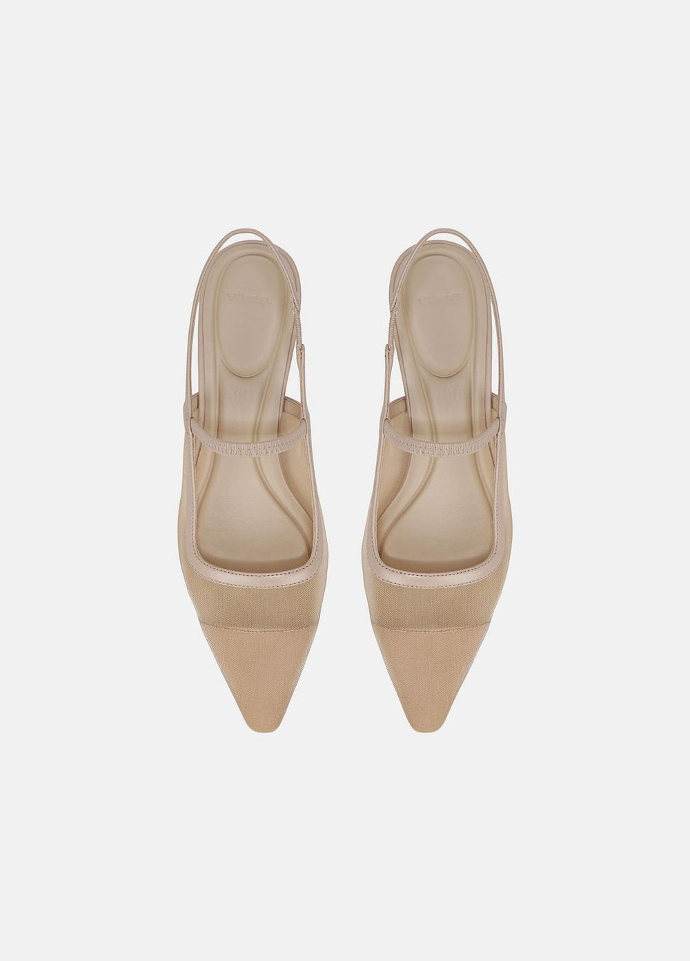 Venice Leather and Mesh Slingback Kitten Heel in Shoes - BIRCH SAND