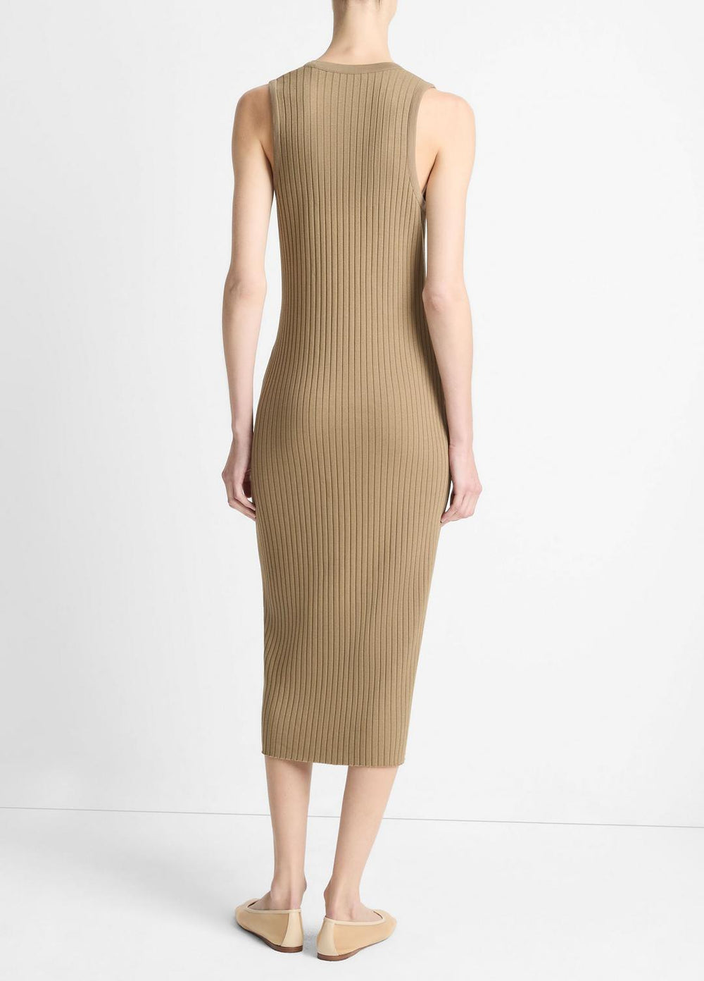 Ribbed Cotton-Blend Button-Front Dress in Dresses & Skirts - TAPENADE