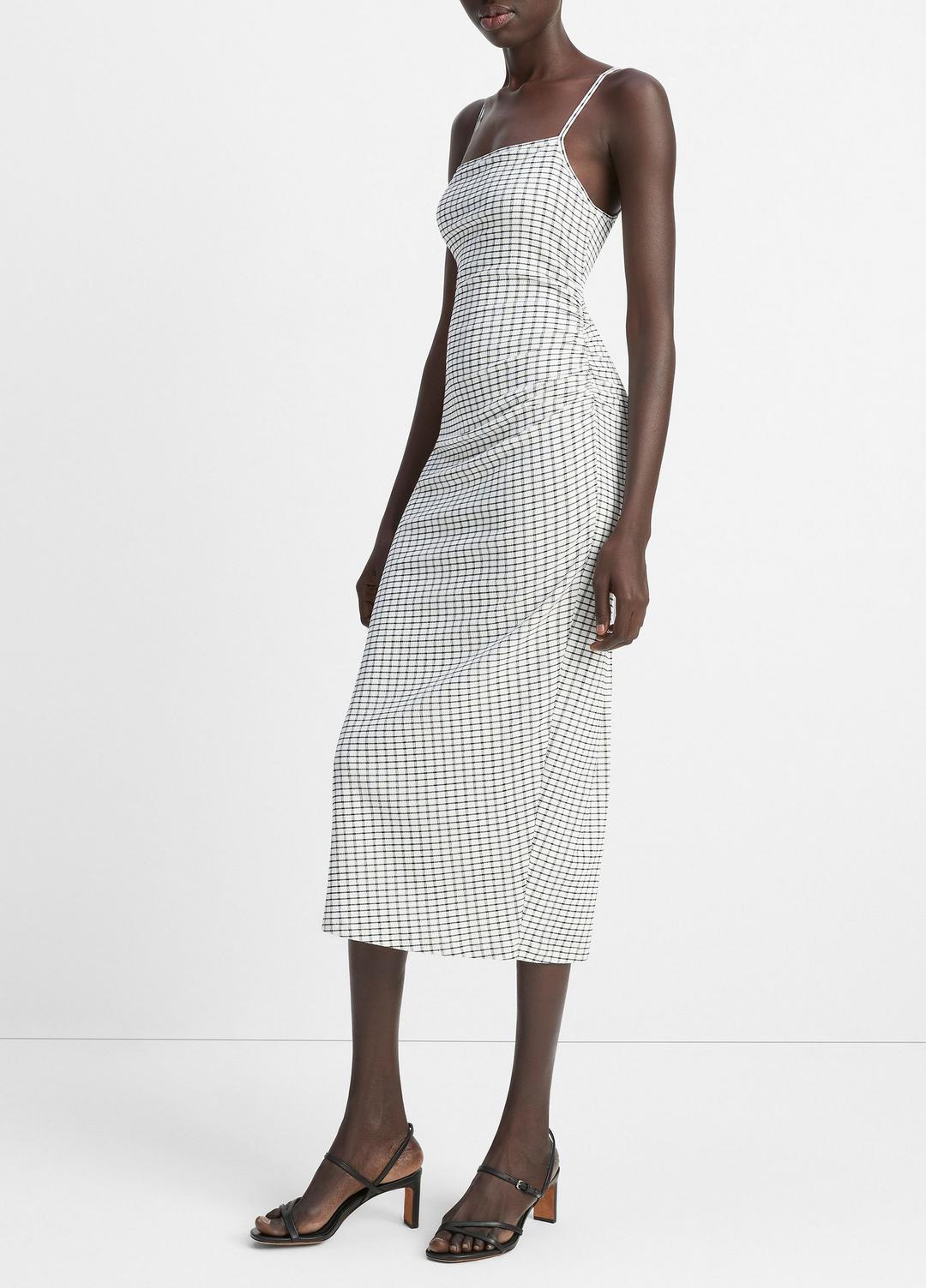 Checked Smocked Tank Dress in Dresses & Skirts - BLACK COMBO