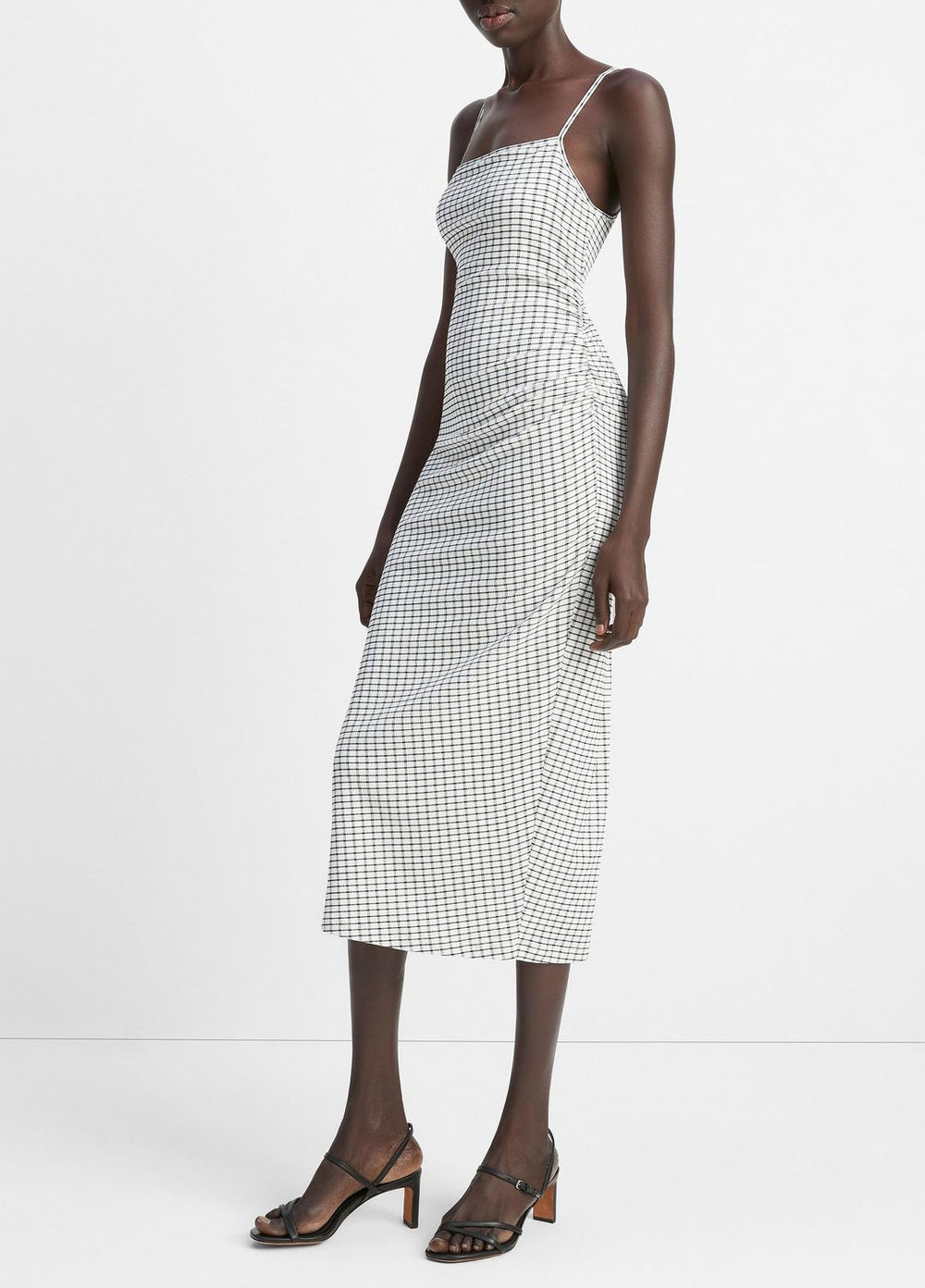 Checked Smocked Tank Dress in Dresses & Skirts - BLACK COMBO