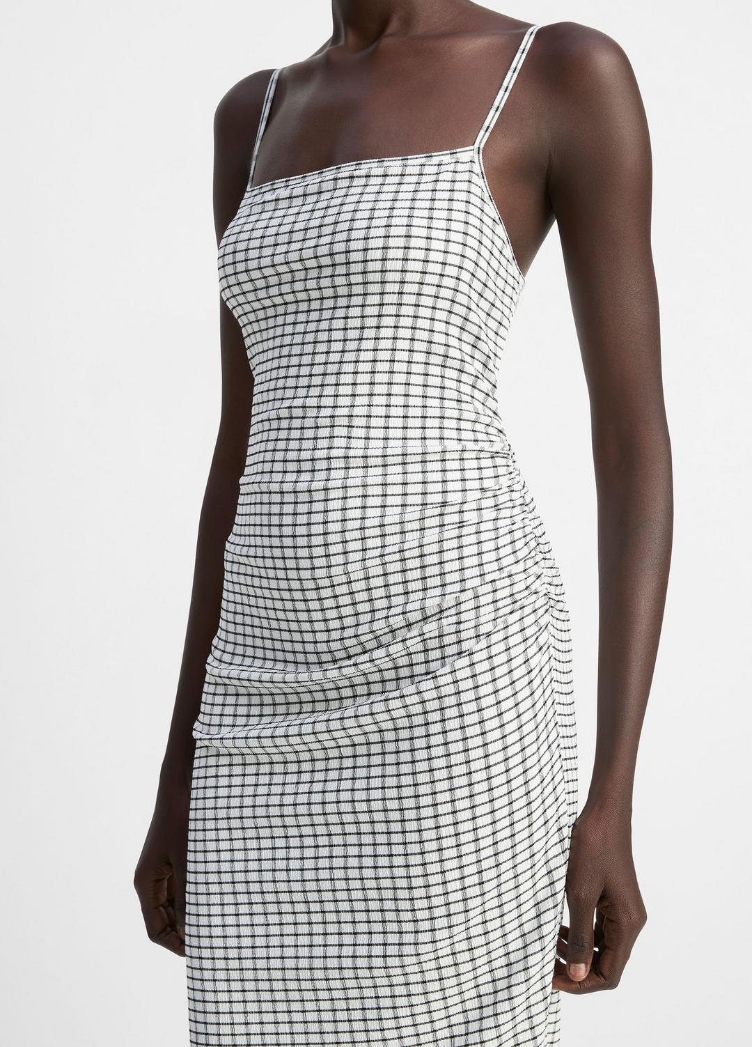 Checked Smocked Tank Dress in Dresses & Skirts - BLACK COMBO