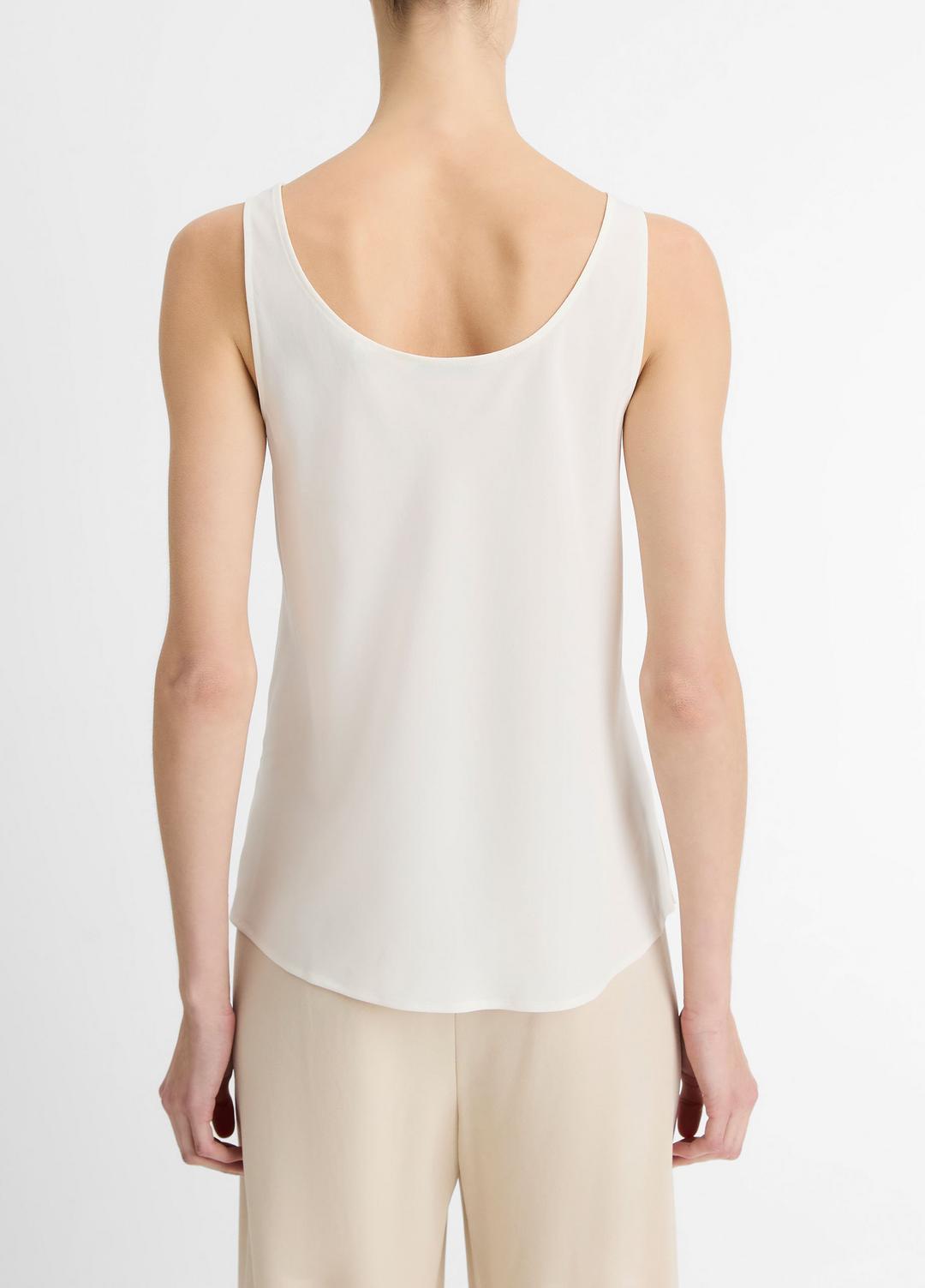 Classic Stretch-Silk Bias Tank in Shirts & Tees - OFF WHITE