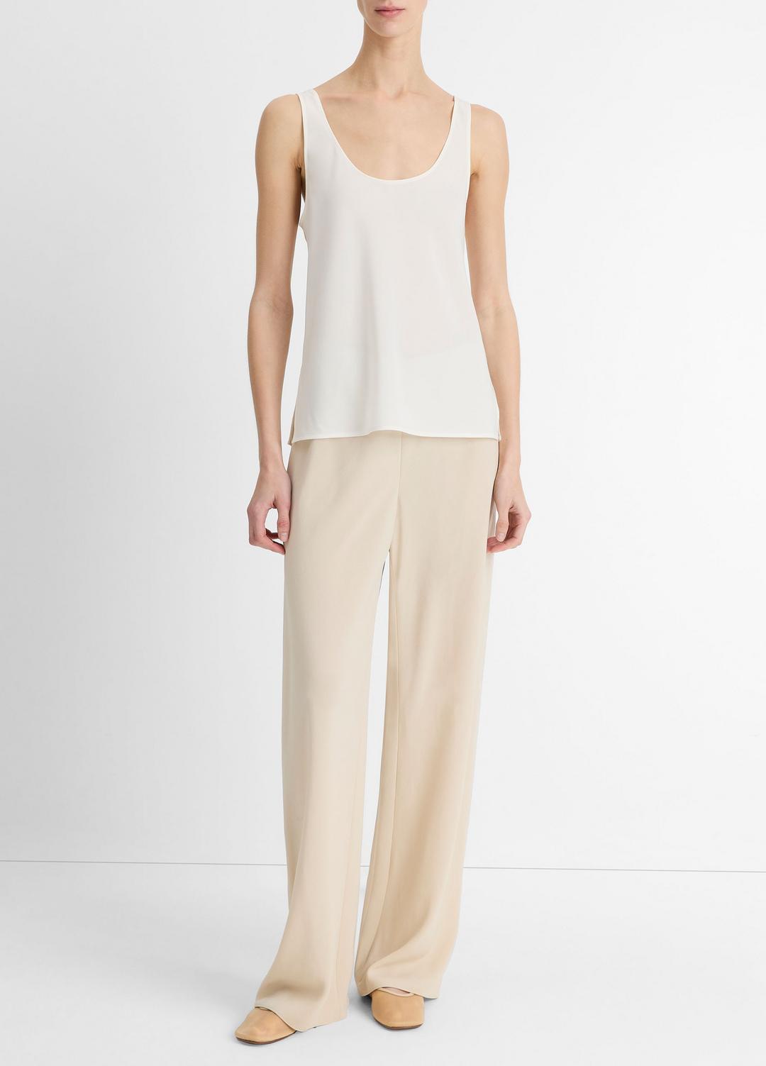 Classic Stretch-Silk Bias Tank in Shirts & Tees - OFF WHITE