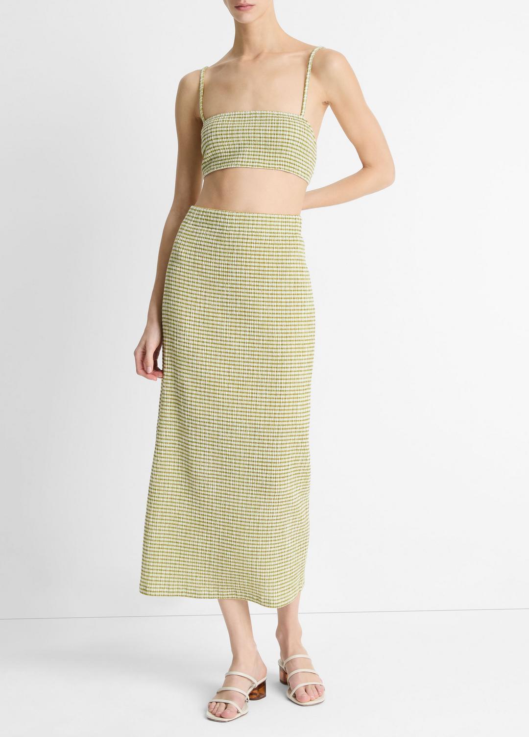 Checked Smocked Midi Skirt in Dresses & Skirts - HERBARIA COMBO