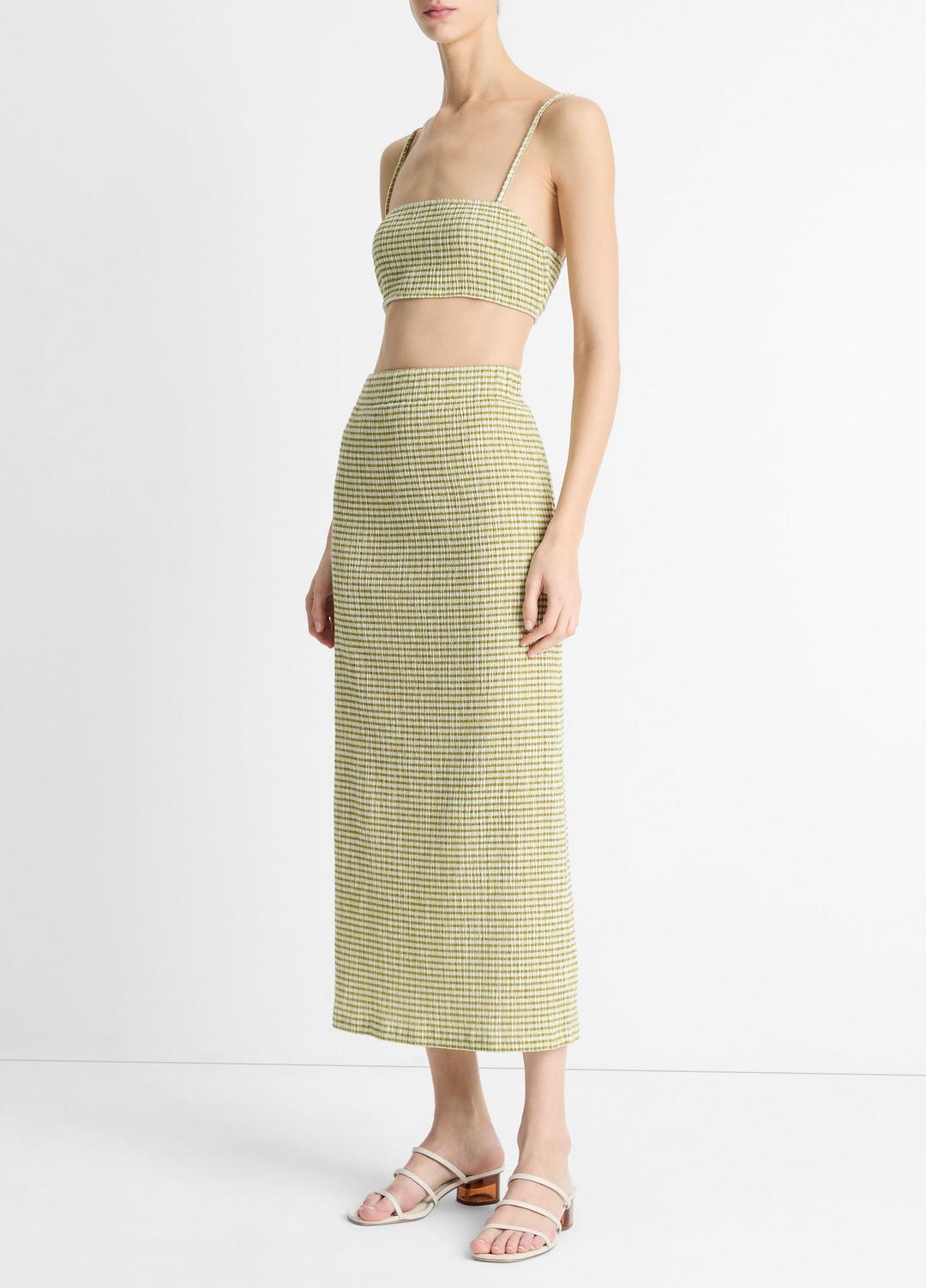Checked Smocked Midi Skirt in Dresses & Skirts - HERBARIA COMBO