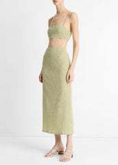 Checked Smocked Midi Skirt in Dresses & Skirts - HERBARIA COMBO