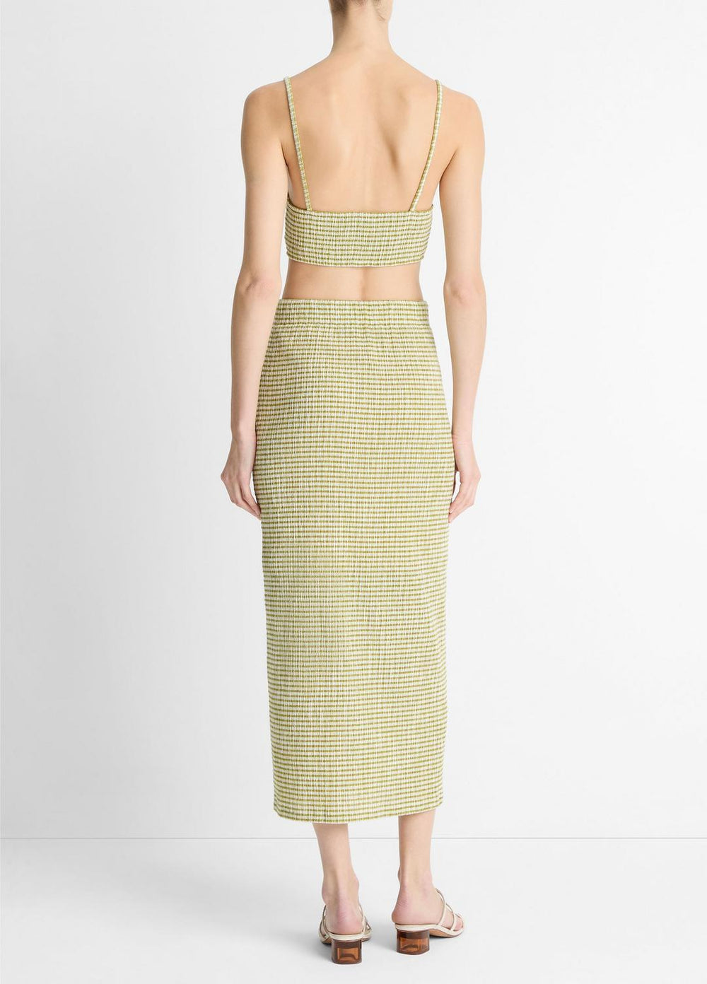 Checked Smocked Midi Skirt in Dresses & Skirts - HERBARIA COMBO