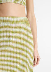 Checked Smocked Midi Skirt in Dresses & Skirts - HERBARIA COMBO