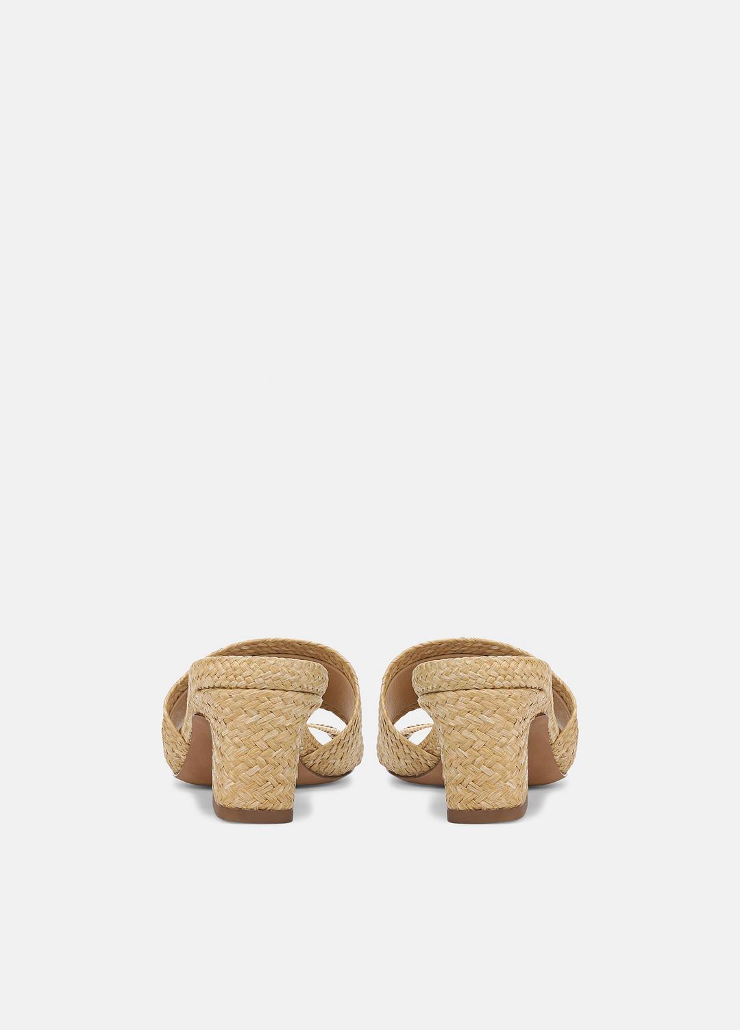 Ariana Raffia Heeled Sandal in Shoes - TOASTED WHEAT