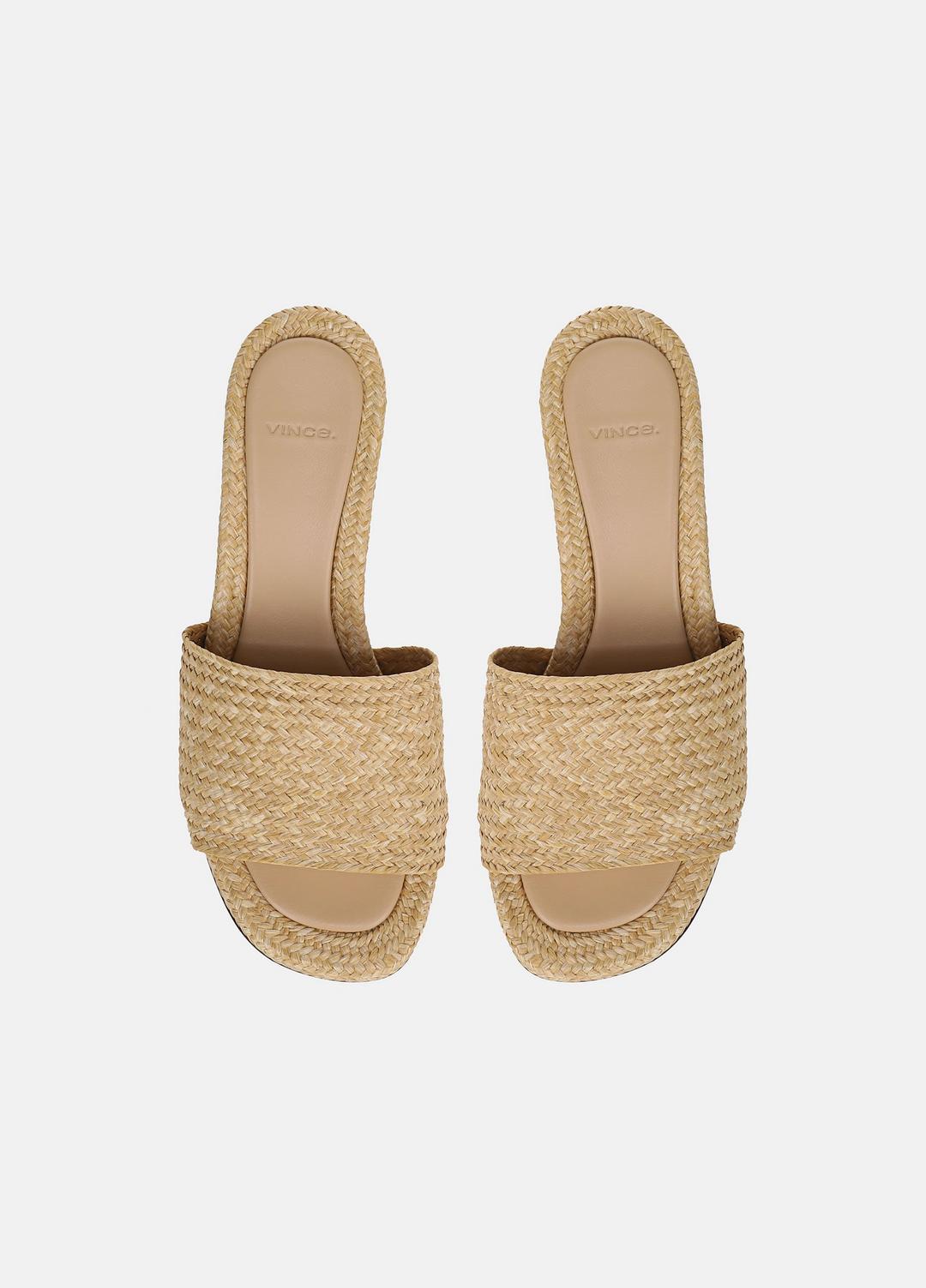 Ariana Raffia Heeled Sandal in Shoes - TOASTED WHEAT