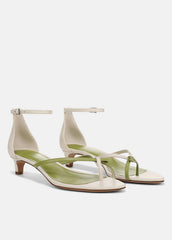 Siri Leather Heeled Sandal in Shoes - FLAX/HERBARIA