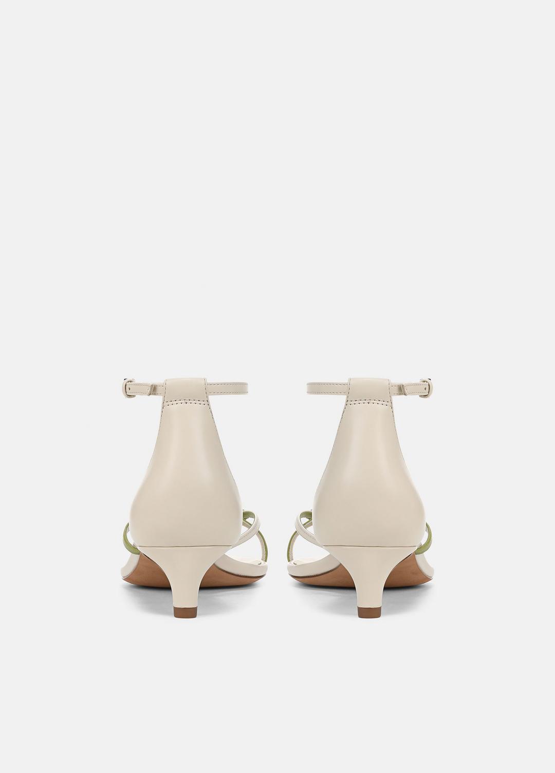 Siri Leather Heeled Sandal in Shoes - FLAX/HERBARIA