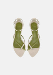 Siri Leather Heeled Sandal in Shoes - FLAX/HERBARIA