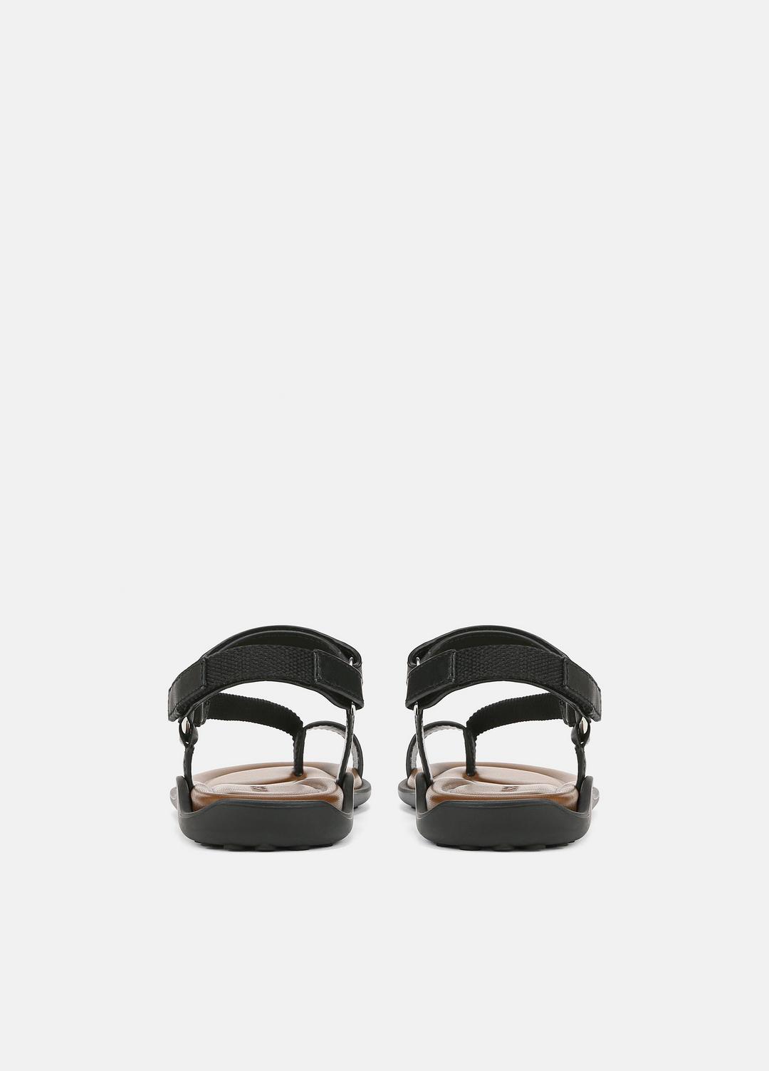 Summer Leather & Canvas Sandal in Shoes - BLACK