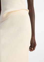 Ribbed Cotton-Blend Midi Skirt in Dresses & Skirts - OAT SHELL