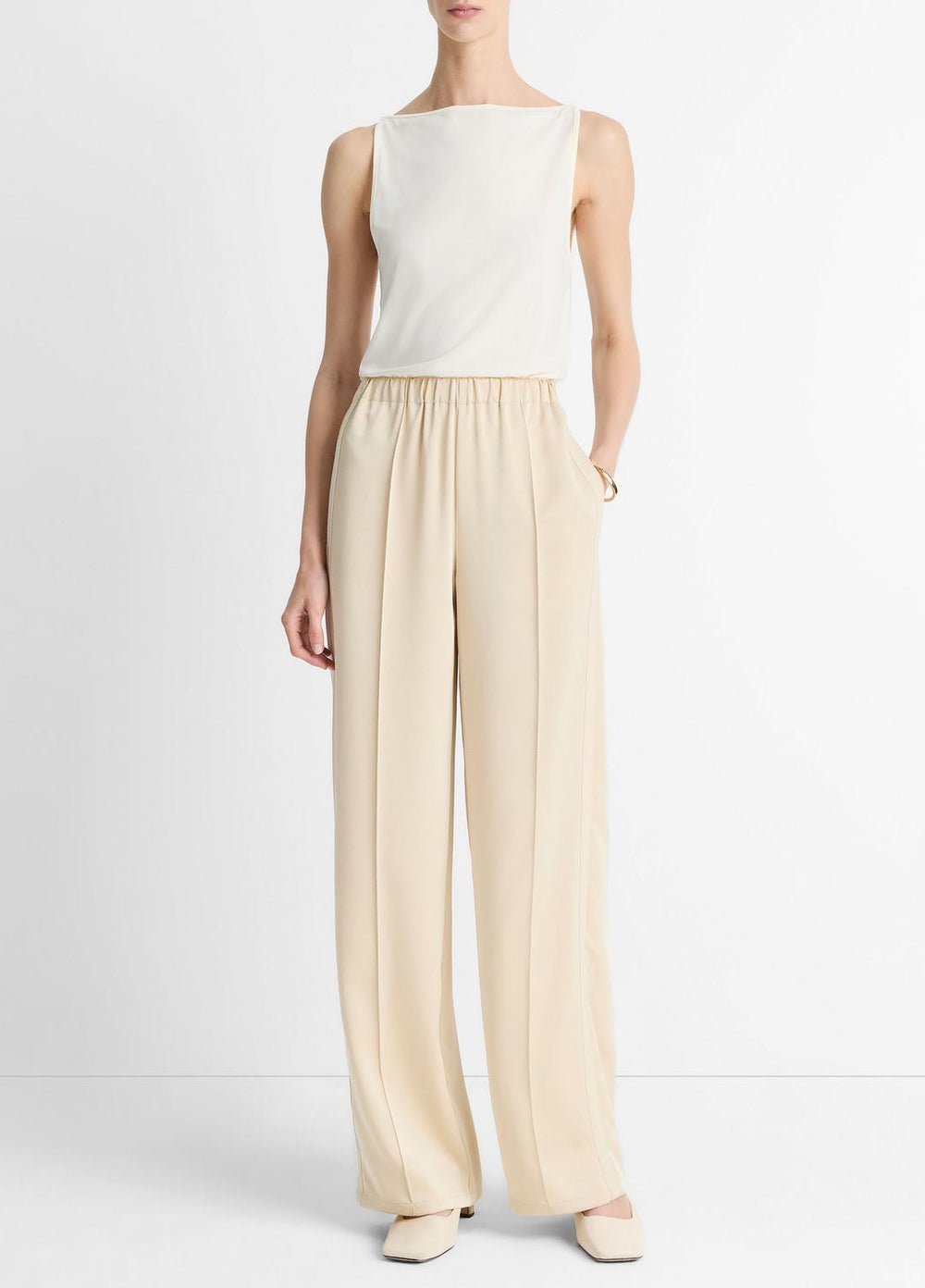 Matte Jersey Boat-Neck Tank in Shirts & Tees - IVORY