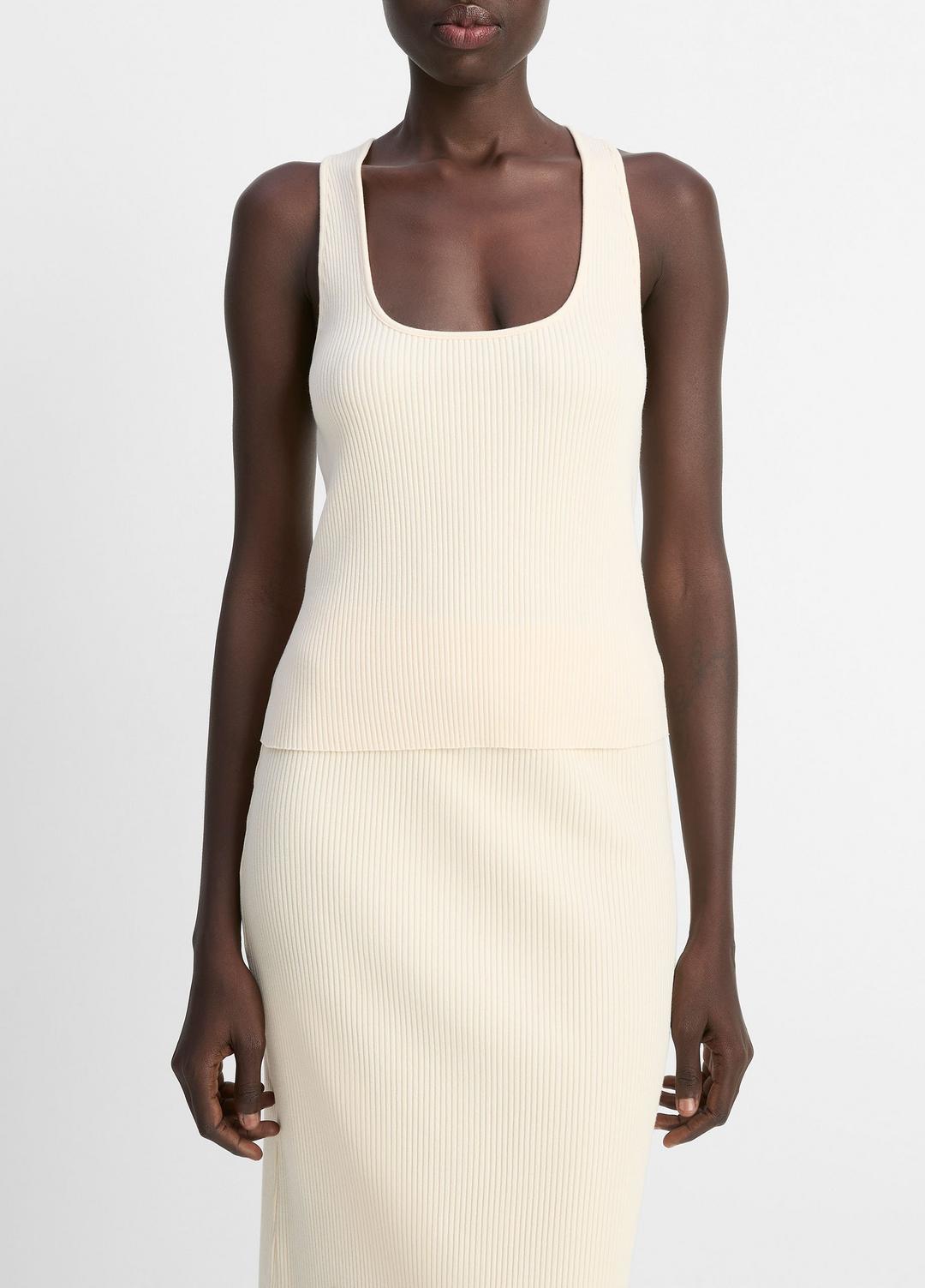 Ribbed Cotton-Blend Racerback Tank in Shirts & Tees - OAT SHELL