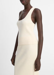 Ribbed Cotton-Blend Racerback Tank in Shirts & Tees - OAT SHELL
