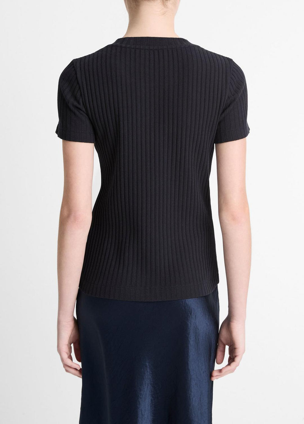 Ribbed Cotton-Blend Top in Shirts & Tees - COASTAL BLUE