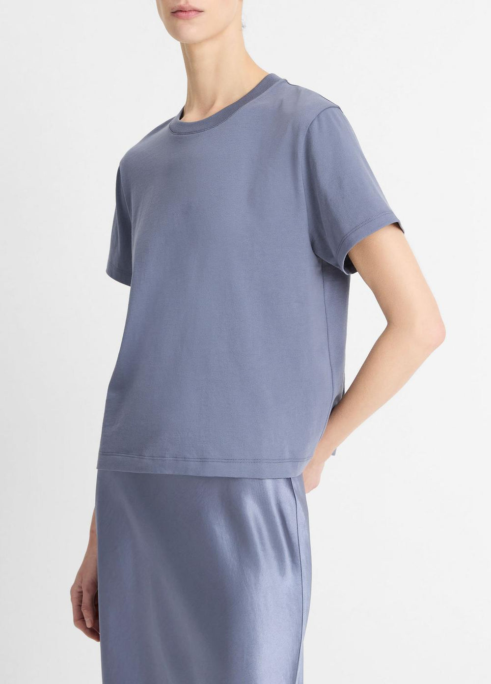 Pima Cotton Crew Neck T-Shirt in Shirts & Tees - MAUVE THISTLE