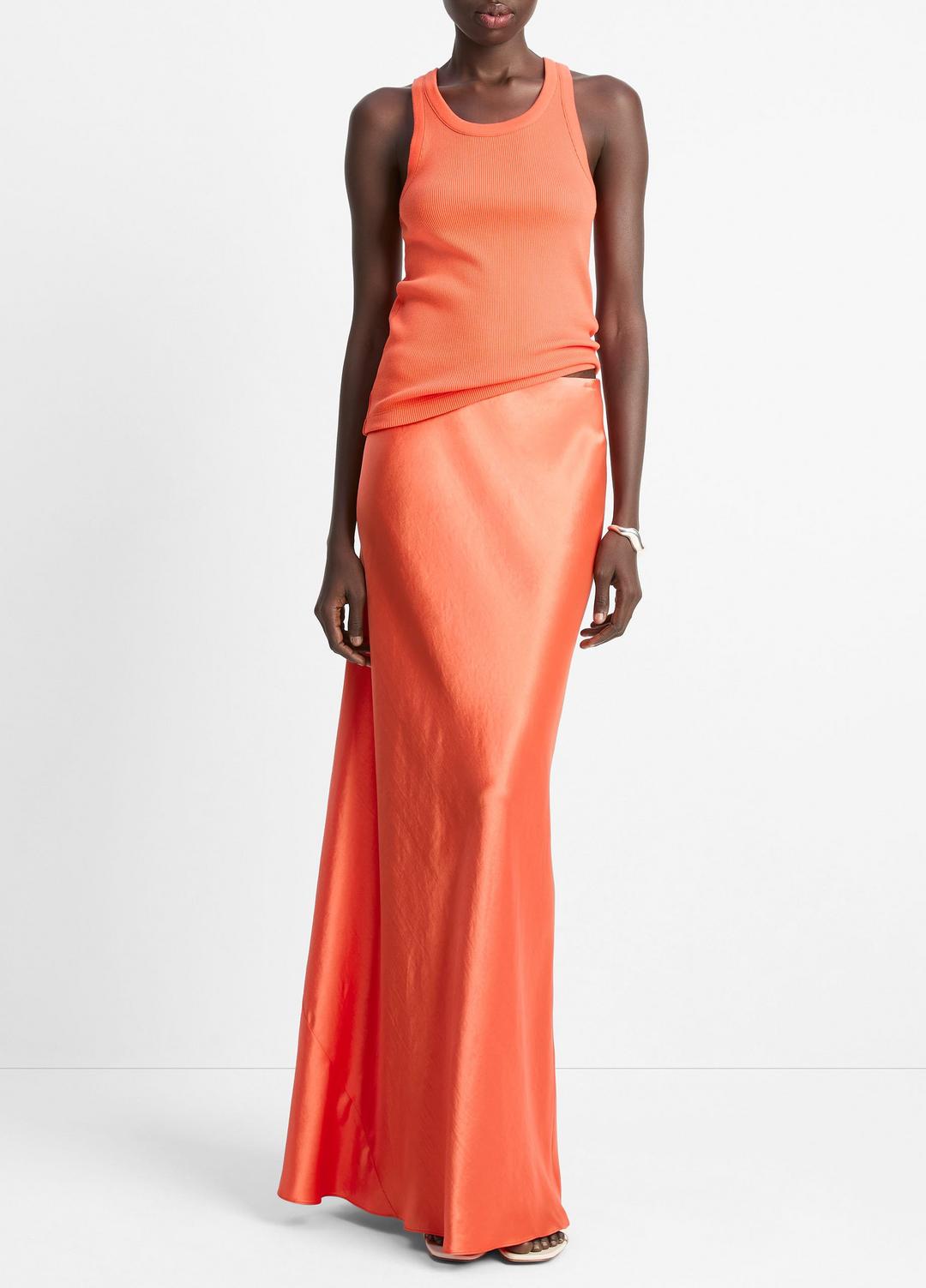 Satin Maxi Skirt in Dresses & Skirts - BURNT ORCHID