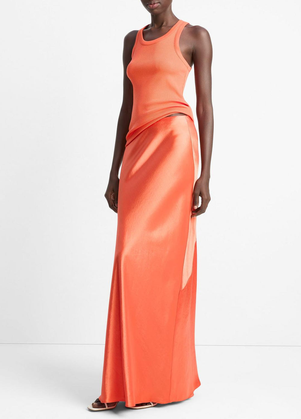Satin Maxi Skirt in Dresses & Skirts - BURNT ORCHID