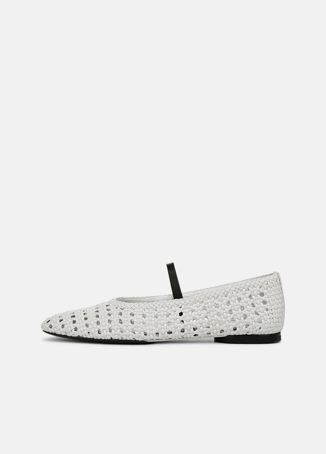 Vivian Leather Mary Jane Flat in Shoes - WHITE