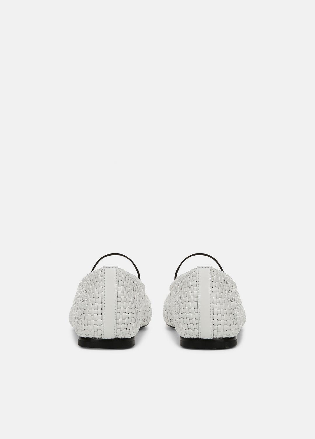 Vivian Leather Mary Jane Flat in Shoes - WHITE