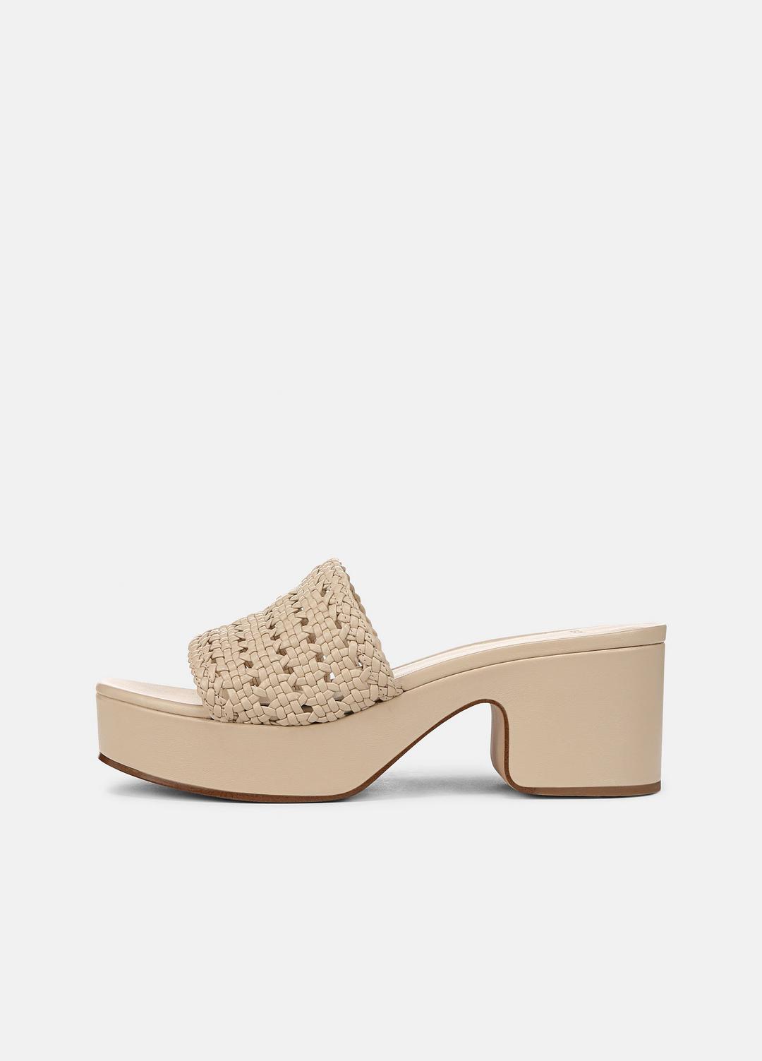 Margo Woven Leather Platform Sandal in Shoes - BIRCH SAND