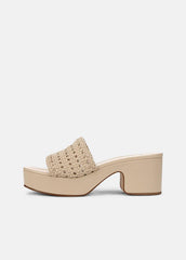 Margo Woven Leather Platform Sandal in Shoes - BIRCH SAND