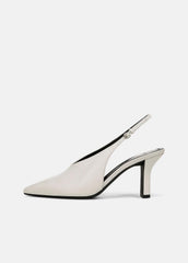 Devi Leather Slingback Pump in Shoes - MILK