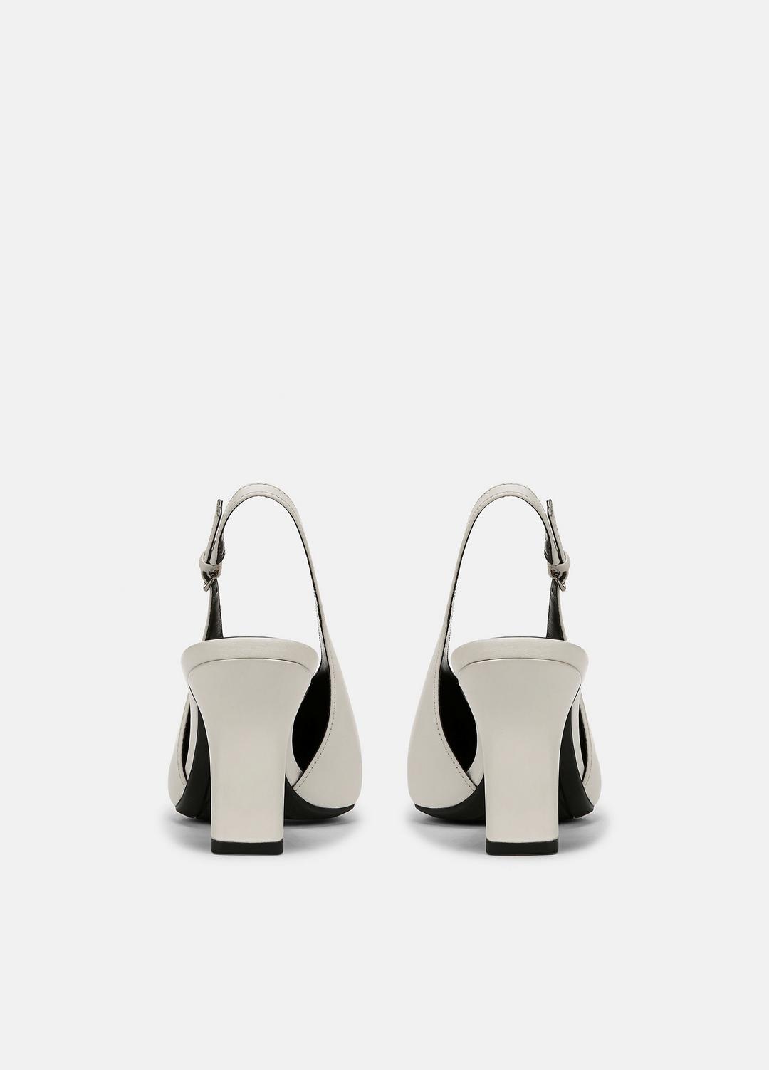 Devi Leather Slingback Pump in Shoes - MILK