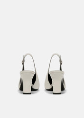 Devi Leather Slingback Pump in Shoes - MILK