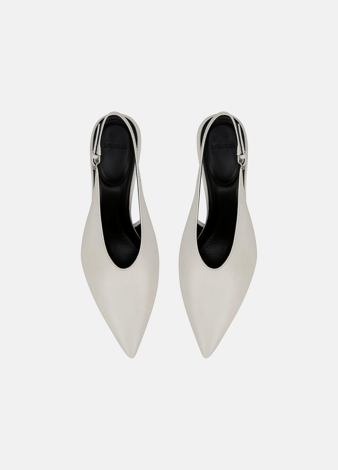 Devi Leather Slingback Pump in Shoes - MILK