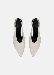 Devi Leather Slingback Pump in Shoes - MILK