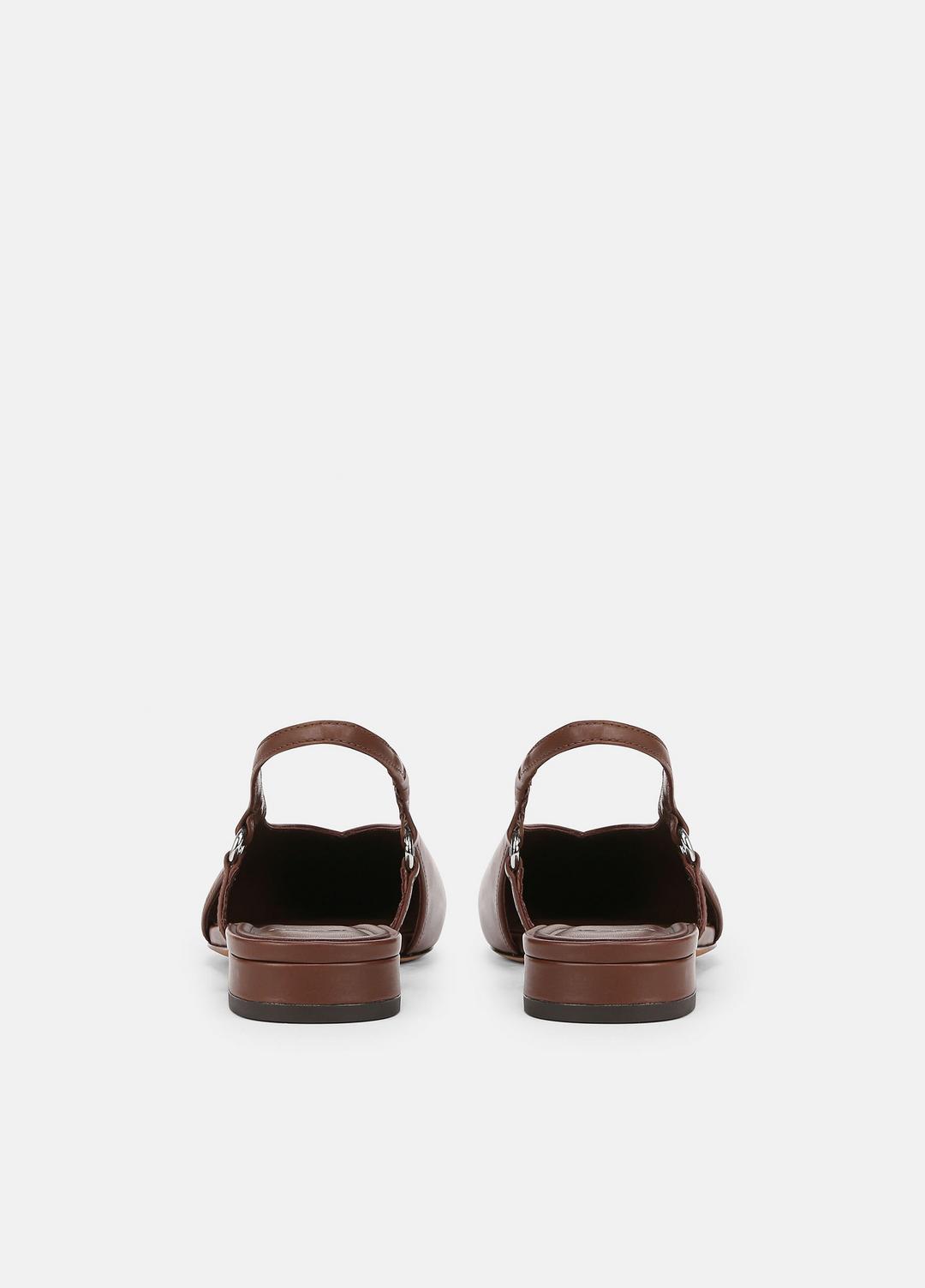 Ines Leather Slingback Flat in Shoes - COFFEE