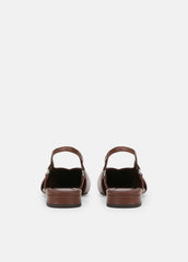 Ines Leather Slingback Flat in Shoes - COFFEE