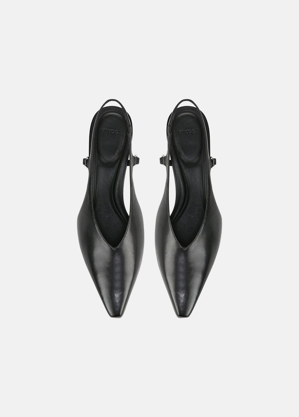Sabrina Leather Slingback Kitten Heel in Shoes - BLACK