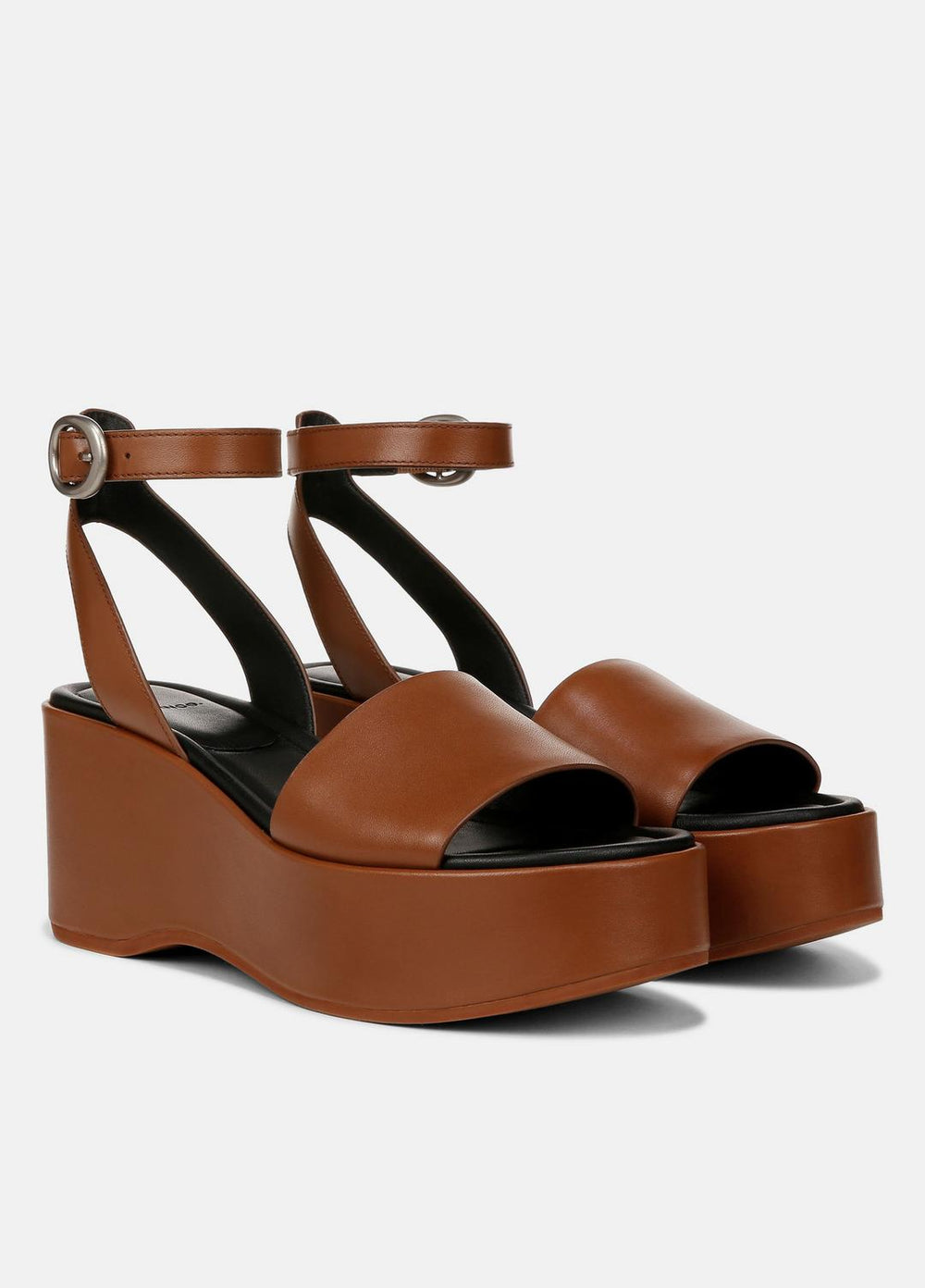 Phillipa Leather Platform Sandal in Shoes - SEQUOIA BROWN