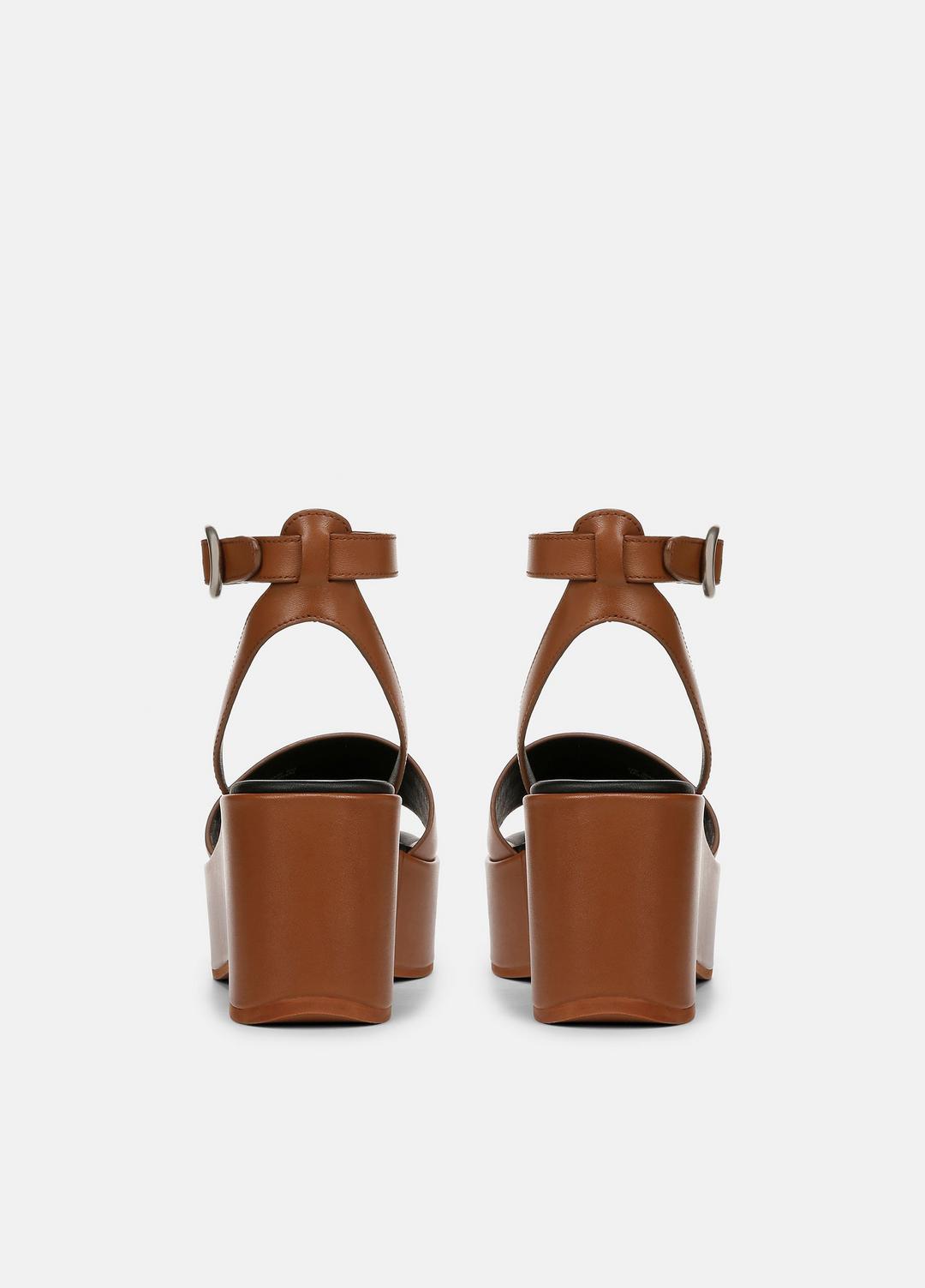 Phillipa Leather Platform Sandal in Shoes - SEQUOIA BROWN