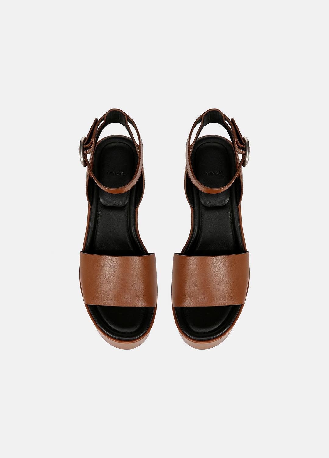 Phillipa Leather Platform Sandal in Shoes - SEQUOIA BROWN