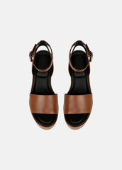 Phillipa Leather Platform Sandal in Shoes - SEQUOIA BROWN