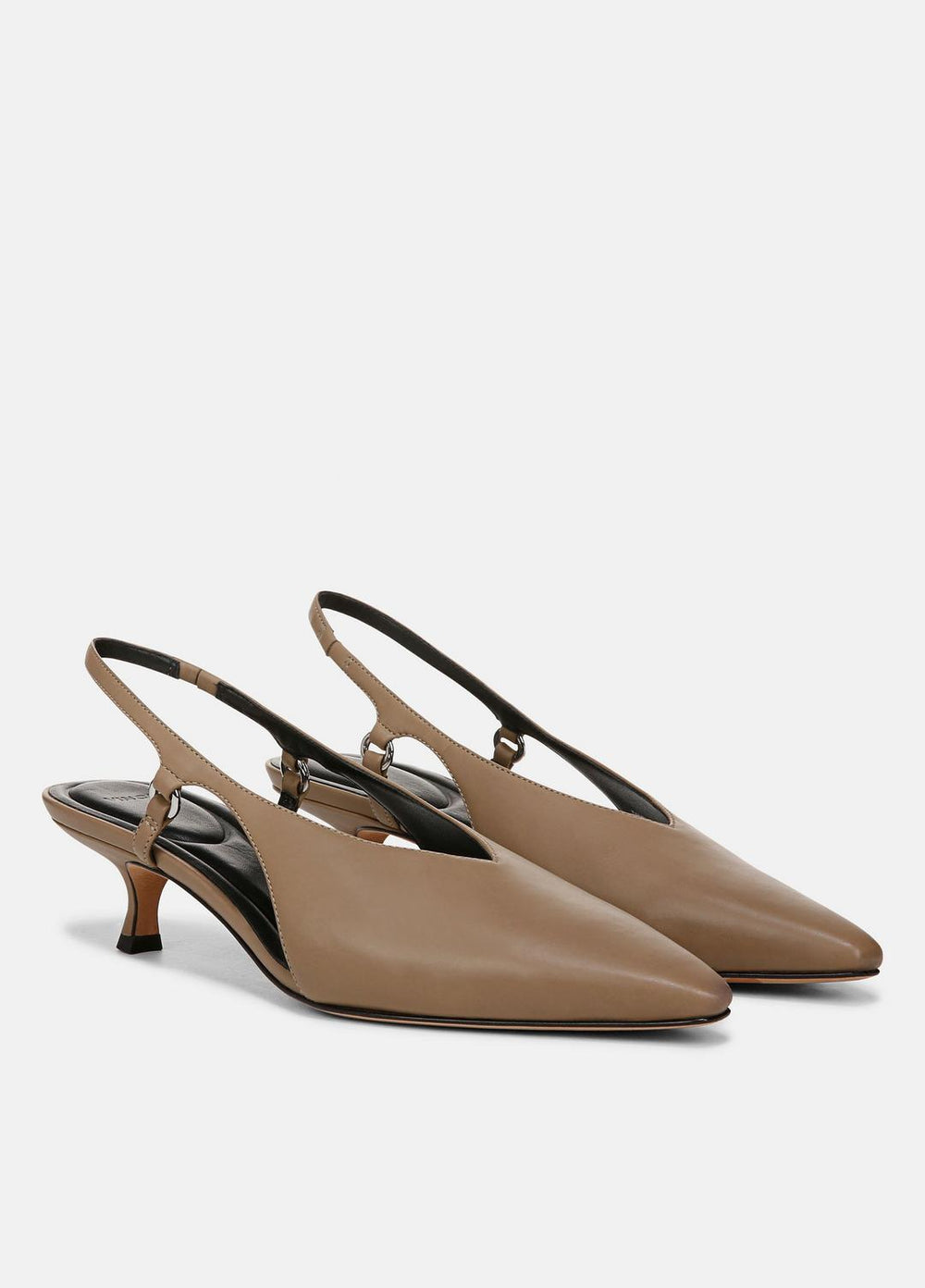 Sabrina Leather Slingback Kitten Heel in Shoes - SAND SHELL