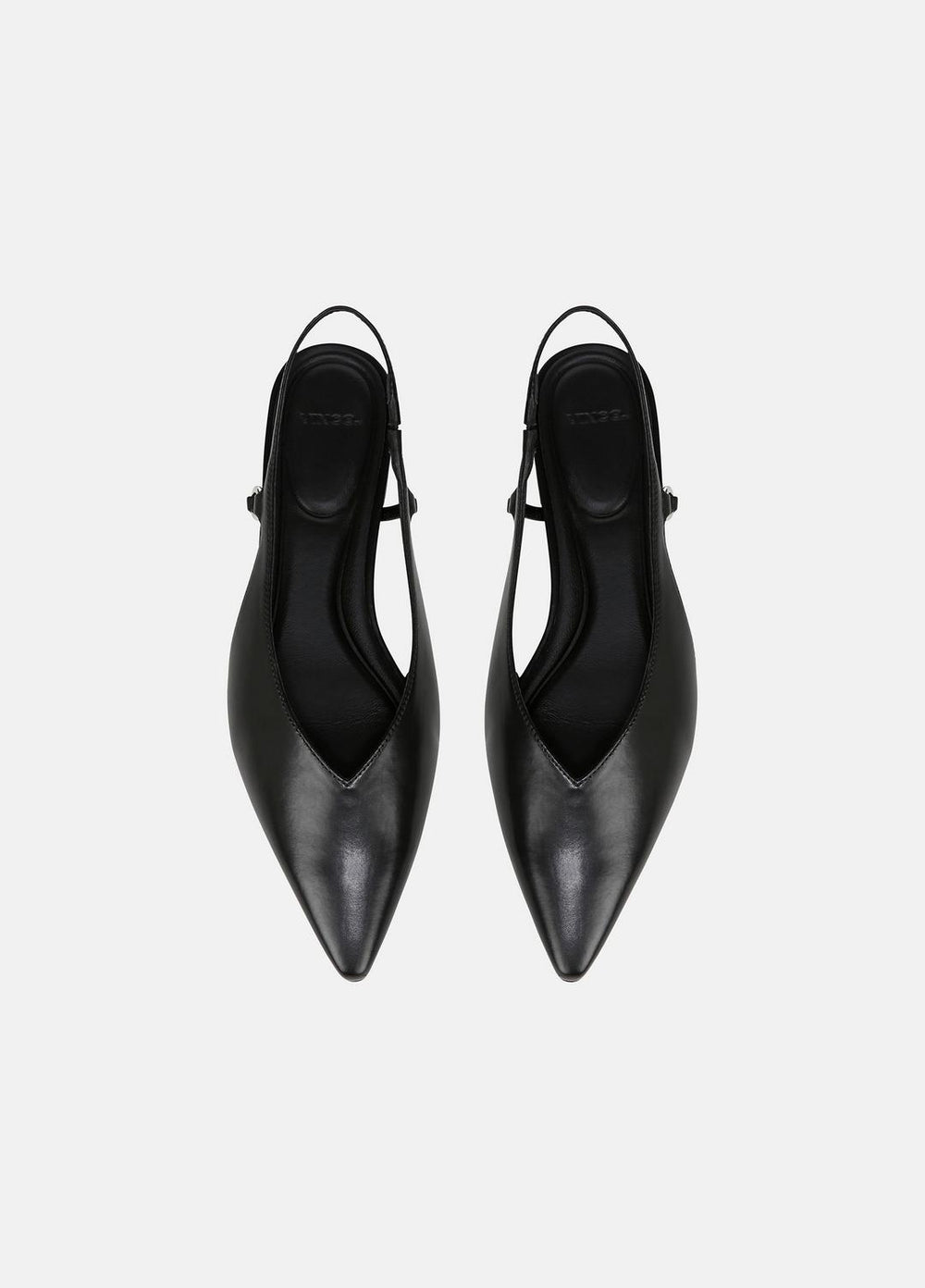 Ines Leather Slingback Flat in Shoes - BLACK