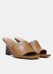 Pia Leather Wedge Sandal in Shoes - TAN