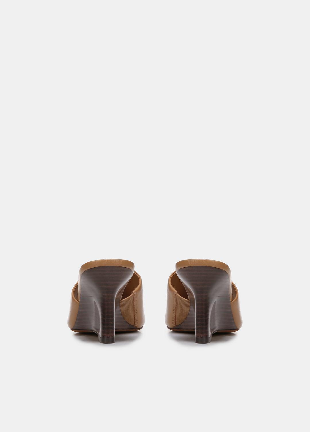 Pia Leather Wedge Sandal in Shoes - TAN